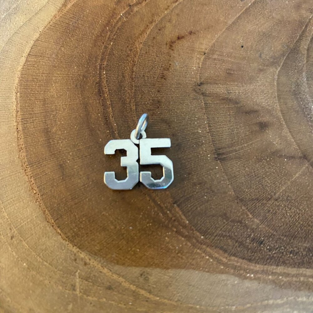 James Avery Ivy League Number "35" Charm, Sterling Silver